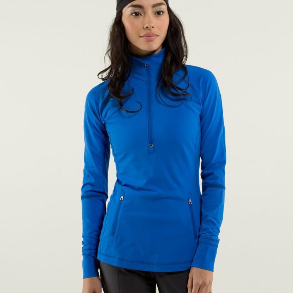 Lululemon Race With Grace 1/2 Zip Baroque Blue Pullover Women's
